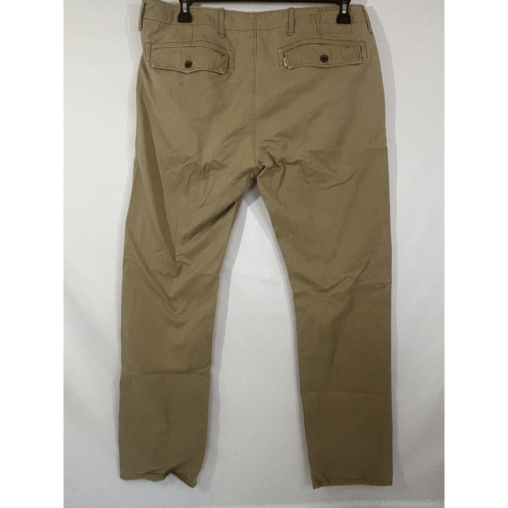 Levis Straight Fit Pants Mens 36x31 Tan Khaki Flat Cotton Twill Flat Front Jeans